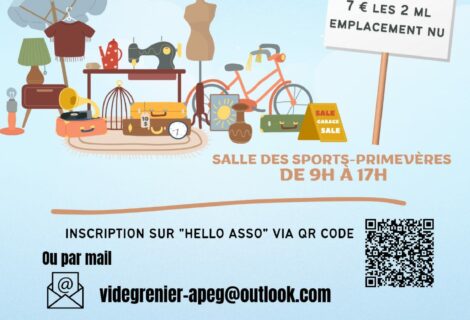 VIDE GRENIER – DIMANCHE 9 NOVEMBRE