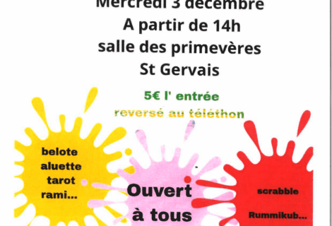 TÉLÉTHON APRÈS-MIDI JEUX MERCREDI 03/12