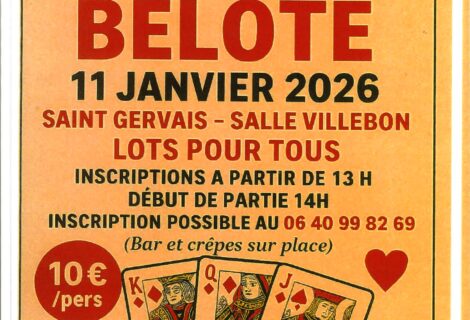 CONCOURS DE BELOTE – 11/01/26