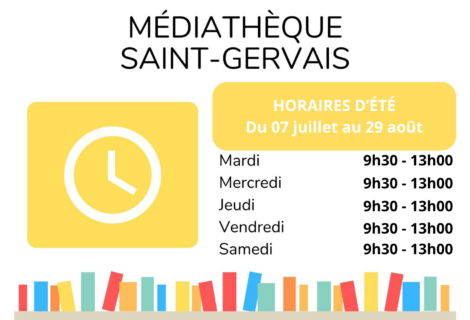 HORAIRES ÉTÉ MÉDIATHÈQUE – DU 07/07 AU 29/08