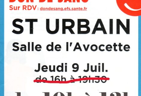 DON DU SANG – 09/07 10H-13H