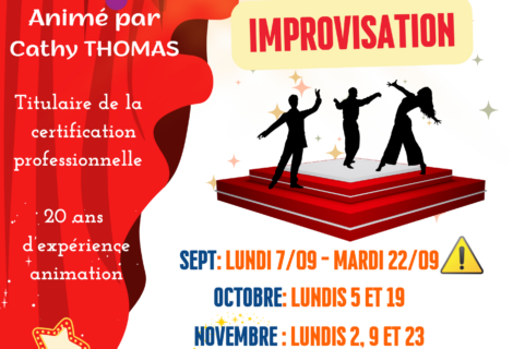 ATELIERS THÉÂTRE D&rsquo;IMPROVISATION – SEPTEMBRE À DÉCEMBRE